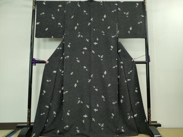 平和屋着物● 上 洛楽人工房 小紋 蜻蛉 トンボ 藍鉄色地 kh 6