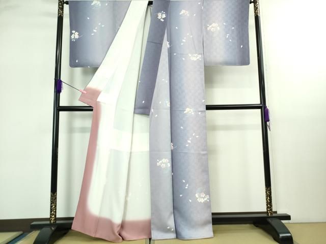 平和屋着物● 上 小紋 舞桜 暈し染め ♥ kh 6