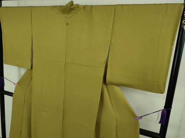 平和屋着物○極上 色無地 花唐草地紋 利休茶色 逸品 DZAB2511kh6