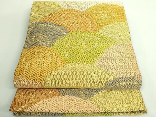 平和屋着物● 上 創業280年 誉田屋源兵衛 六通柄袋帯 唐織 青海波 純金 金糸 証紙付き kh 6