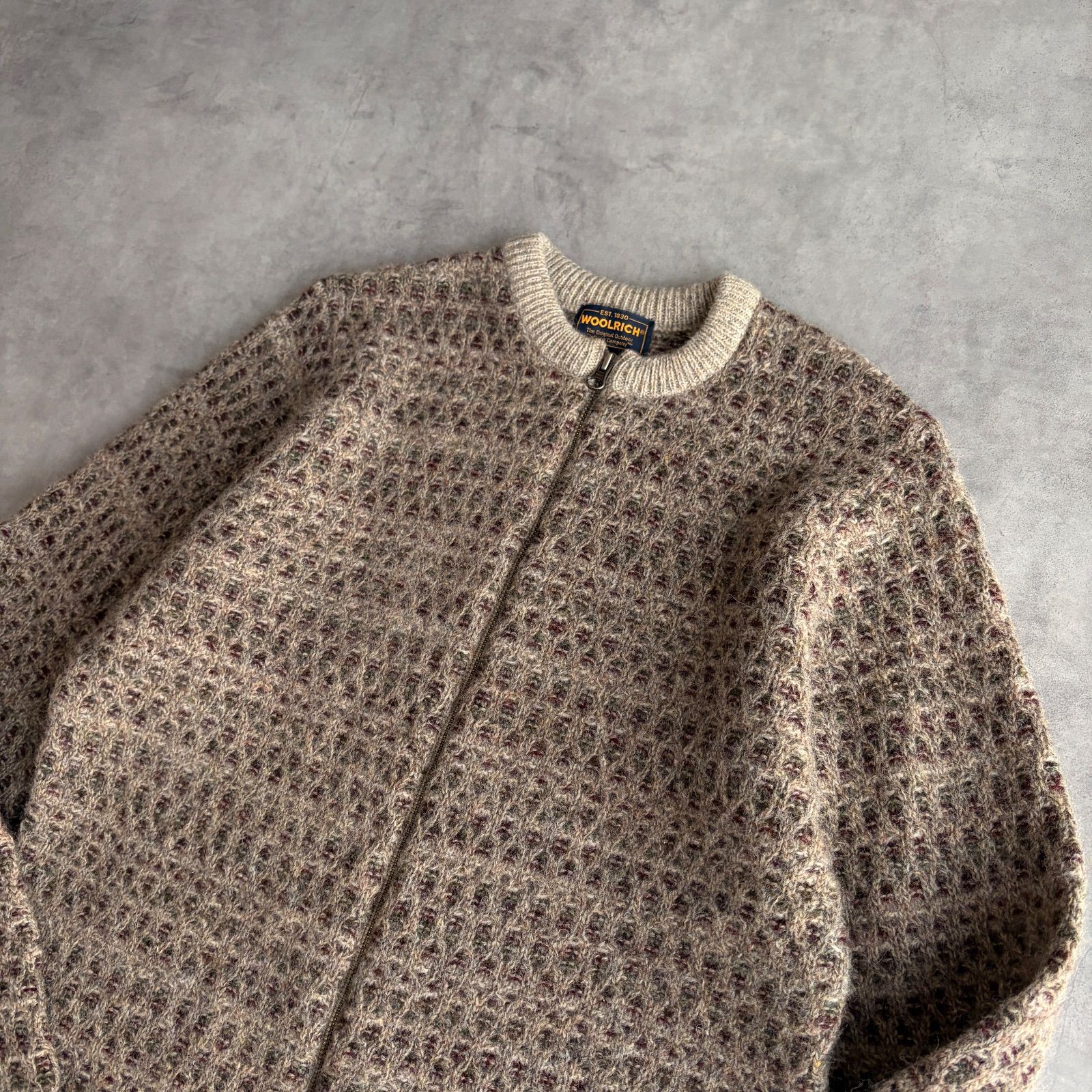 90s〜00s/woolrich/ウールリッチ/ドライバーズニット/フルジップ 