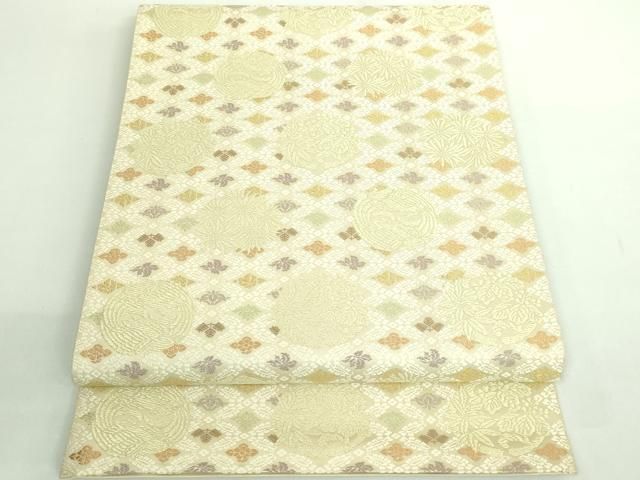 平和屋着物■極上　西陣織　陰山織物謹製　箔屋清兵衛　六通柄袋帯　唐織　花丸文　草木染　本金箔　逸品　DZAB0965kh5 平和屋着物○極上 西陣織 陰山織物謹製 箔屋清兵衛 六通柄袋帯 唐織 桐