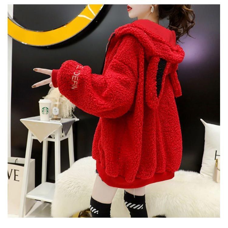 暖かい ボアブルゾン ボアジャケット レディース 秋冬 フード付き