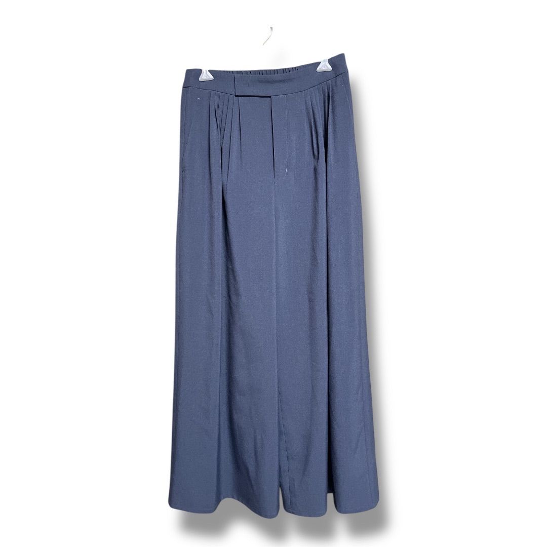 ♥ タグ付き Newans ハッシュニュアンス ベリーワイドパンツ タック ストレッチ 洗濯機 フ パンツ ウエストゴム 定価18100円 レディース サイズ1 ネイビー 春 18 No.K 1202