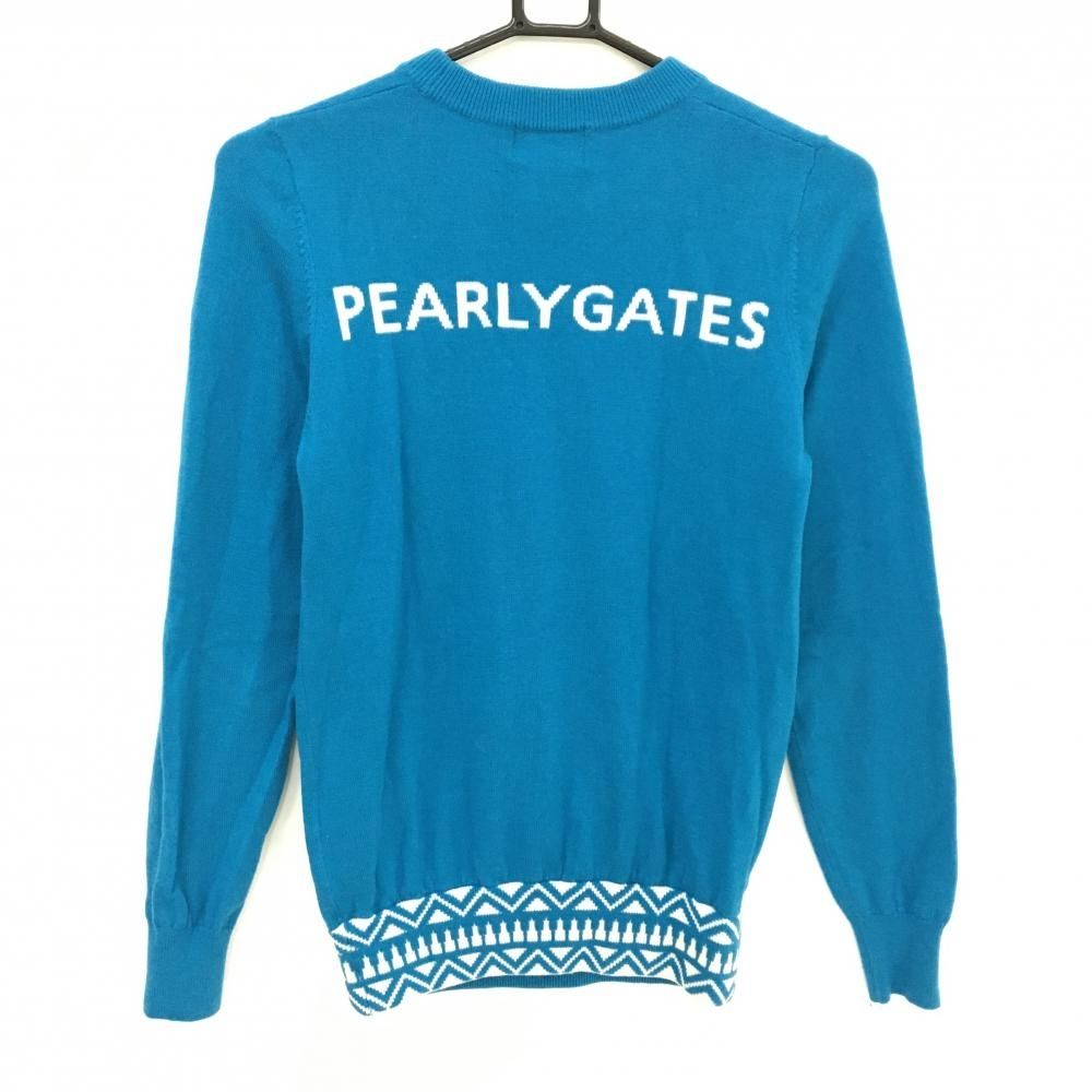 PEARLY GATESパーリーゲイツ ゴルフウェア ニット セーターブルー Ｓ PEARLY GATES パーリーゲイツ タートルネック 長袖ニットセーター
