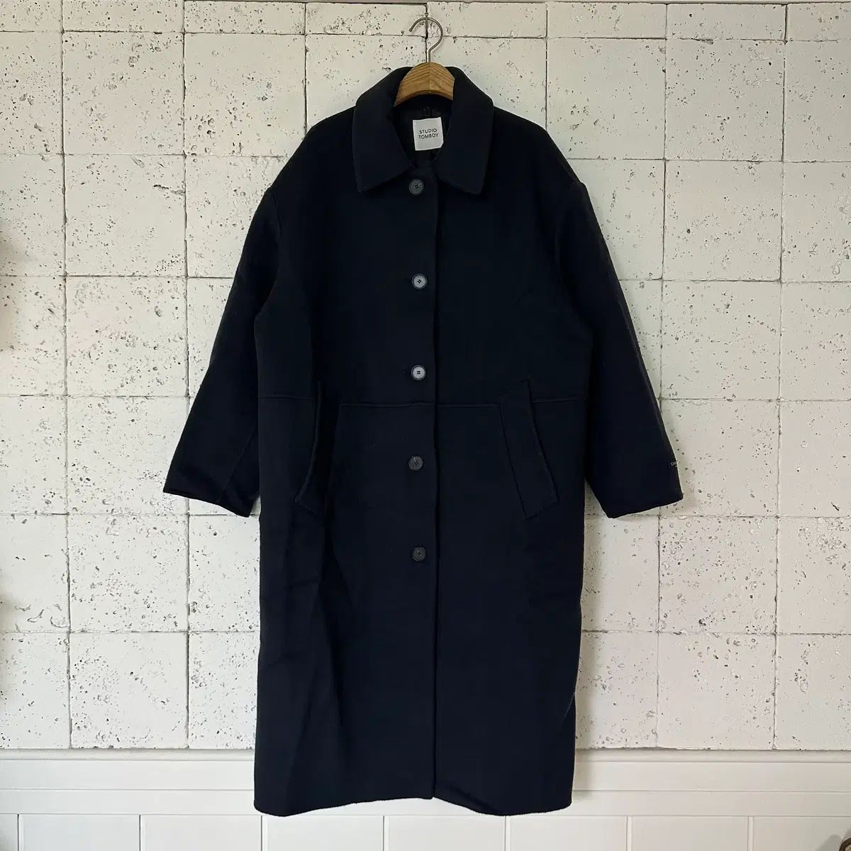 ウィメンズ85 STUDIO TOMBOY スタジオトムボーイ カシミアブレンド コート ネイビー