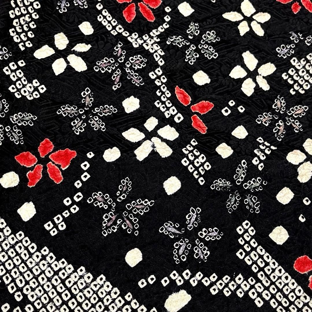  着物と帯 時流 コ251028◆正絹 道行コート◆絞り 絵羽 黒白 羽織 着物 浴衣