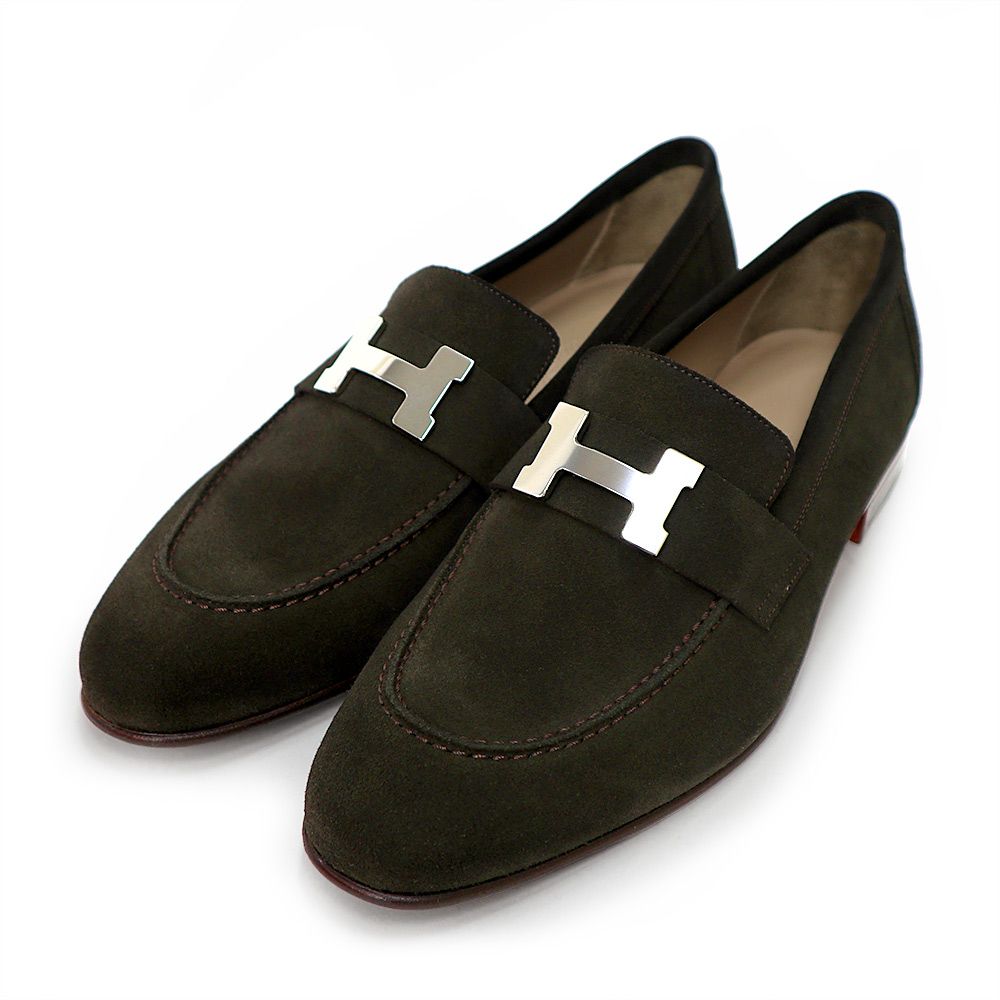 エルメス モカシン パリ ローファー シューズ 靴 39 25.5cm ヴォー