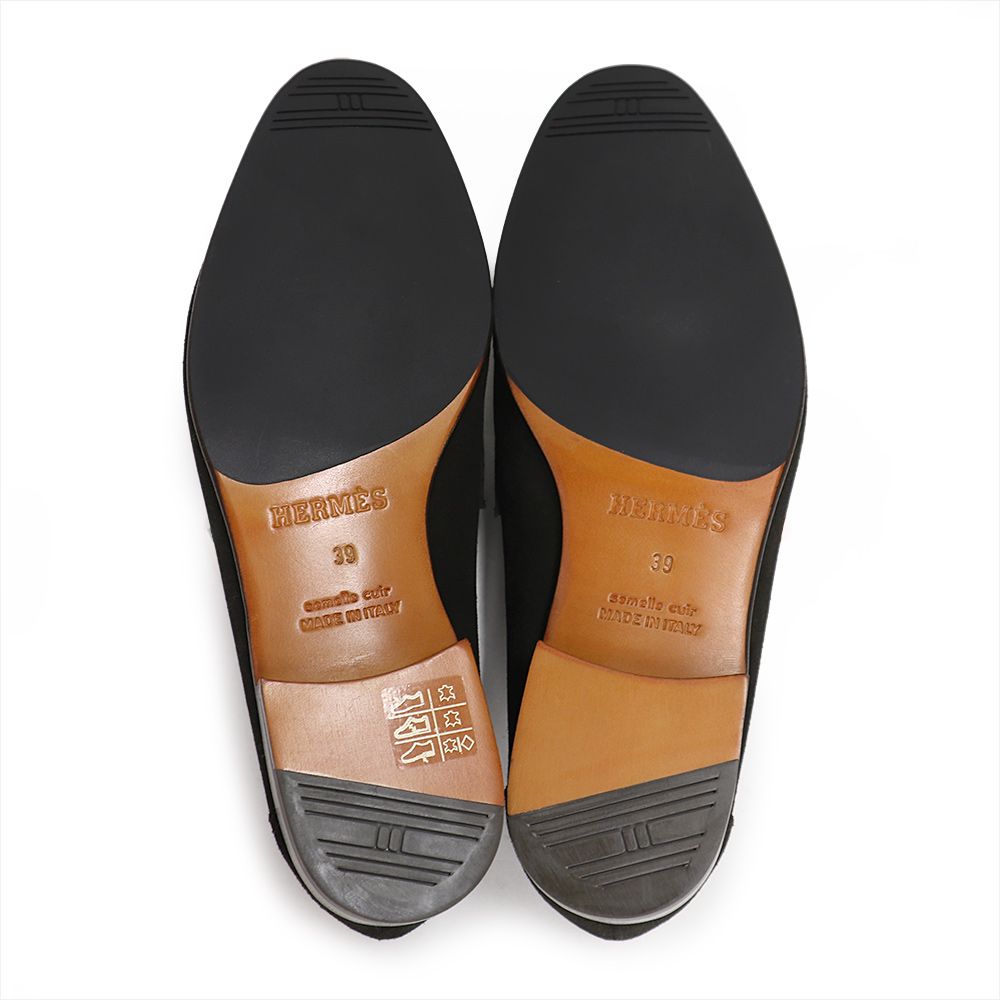 エルメス モカシン パリ ローファー シューズ 靴 39 25.5cm ヴォー