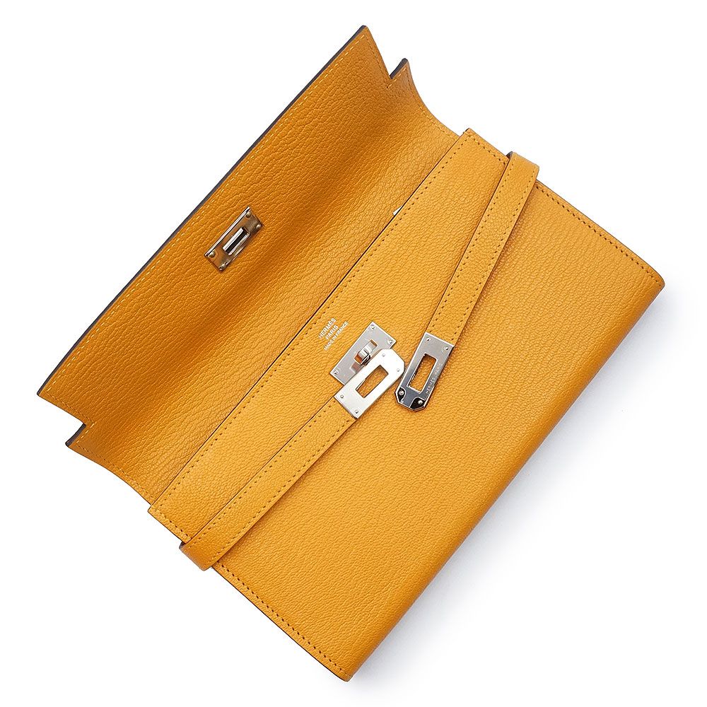 エルメス ケリーウォレット ロング シェーブルミゾール ムタード