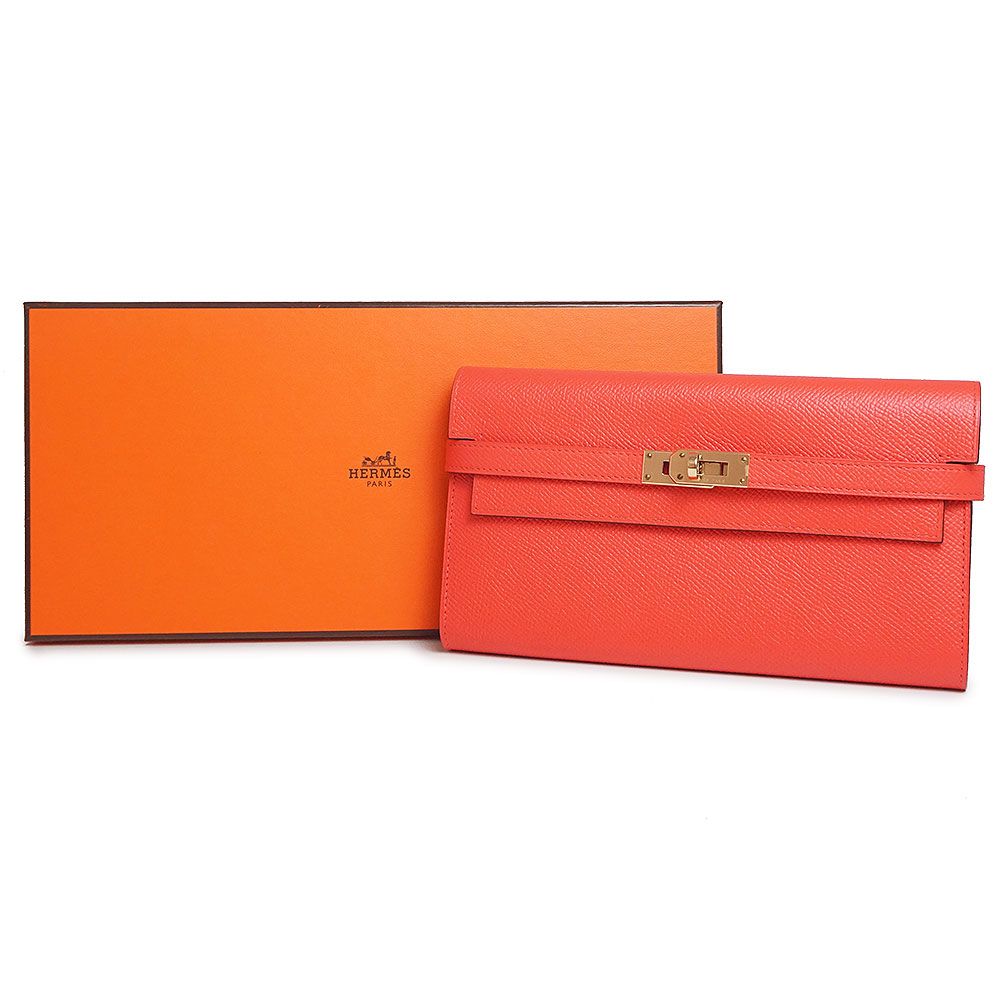 エルメス ケリーウォレット ロング ヴォーエプソン ローズジャイプール
