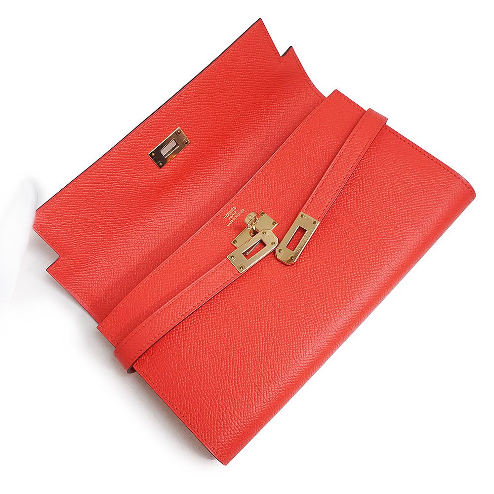 【新品同様】エルメス ヴォーエプソン ゴールド ケリーウォレット 二つ折り長財布 Kelly ほぼ新品 エルメス HERMES ケリーウォレット ミディアム 三