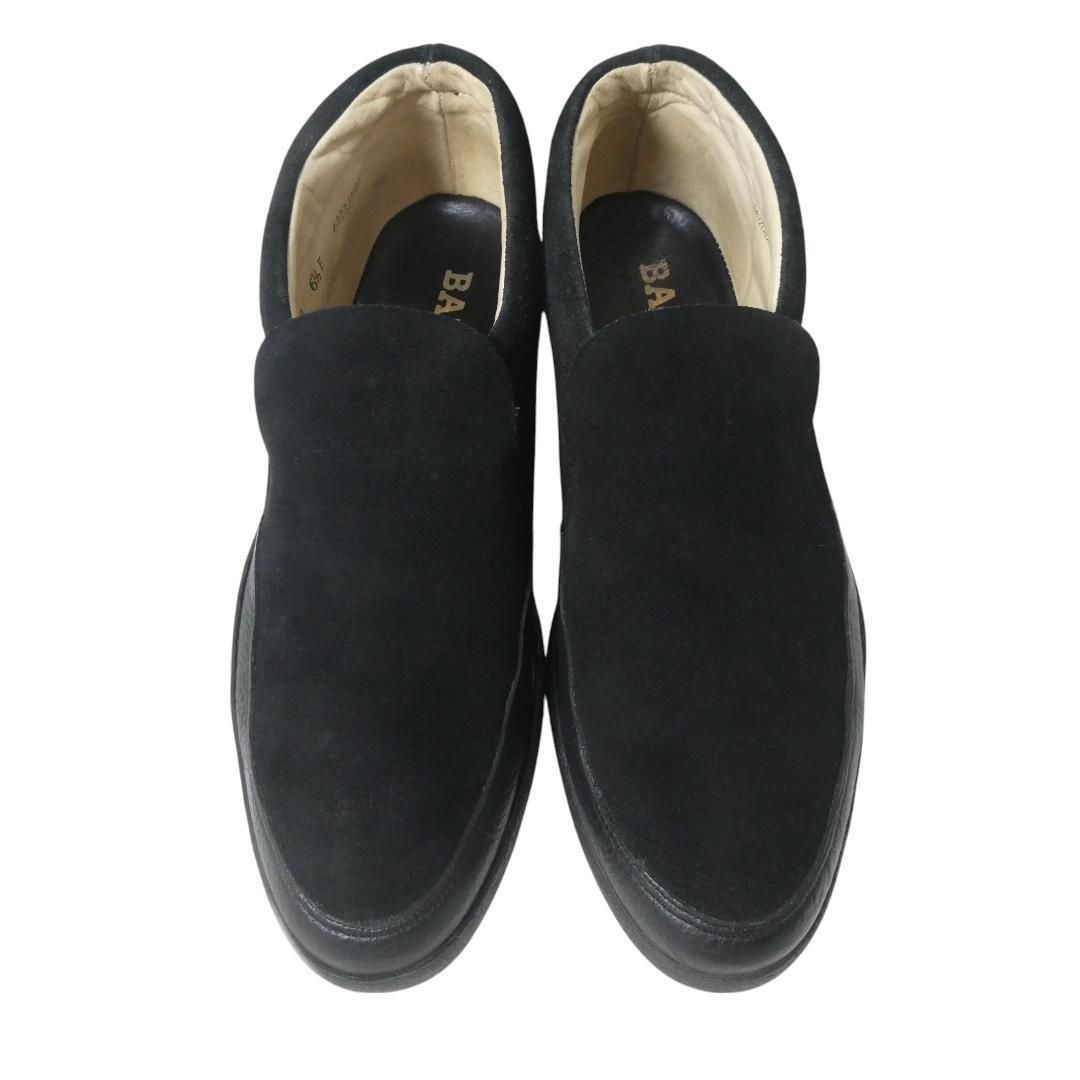 BALLY バリー サイズ6 5 E 約25 5㎝ スエード ロゴ ローカット スニーカー スリッポン 黒 ブラック メンズ