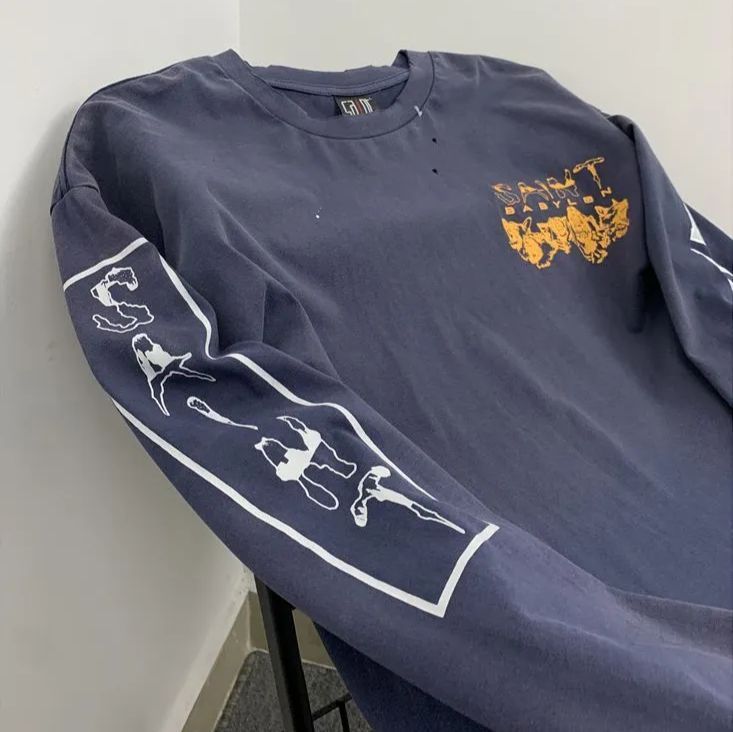 新品・未使用》FW25 スリーブプリント クルーネック ロングスリーブ T 