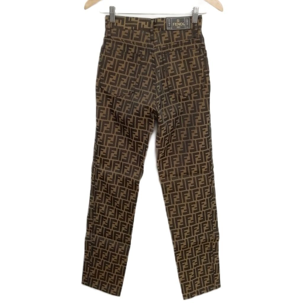 フェンディ FENDI ヴィンテージ ズッカ柄 パンツ ボトムス 40 ブラウン系