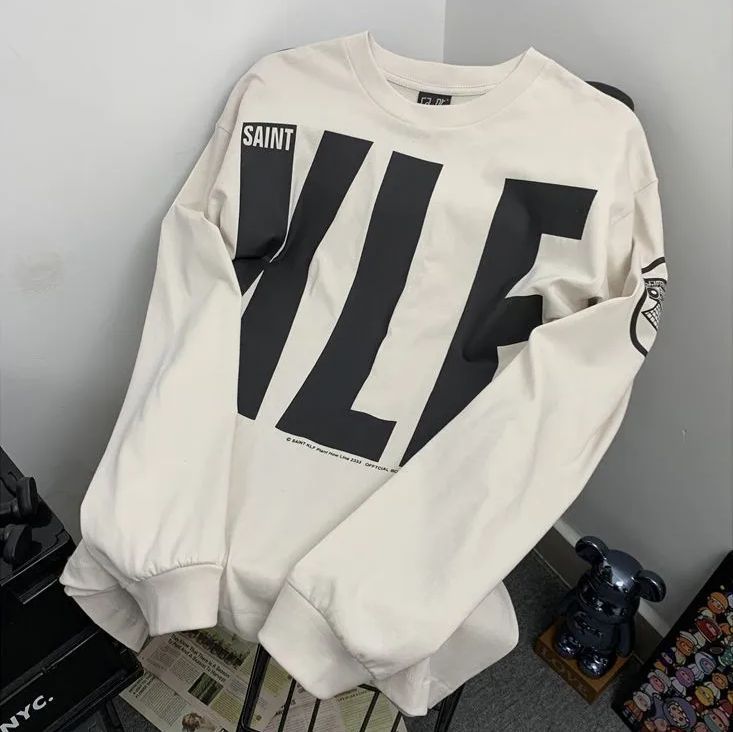 ♥ 25 SS KLF レタープリント ウォッシュ加工 ヴィンテージ風 ロングスリーブTシャツ サイズ S～XL K