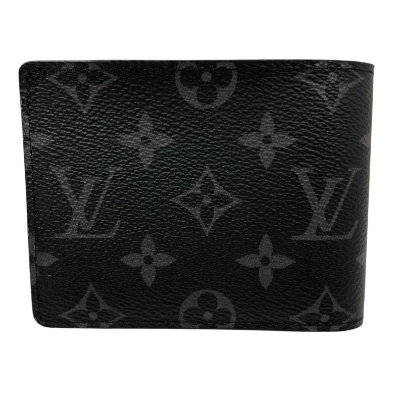 ルイ ヴィトン LOUIS VUITTON ポルトフォイユ ミュルティプル M 61695 ブラック モノグラム エクリプス キャンパス メンズ 二つ折り財布