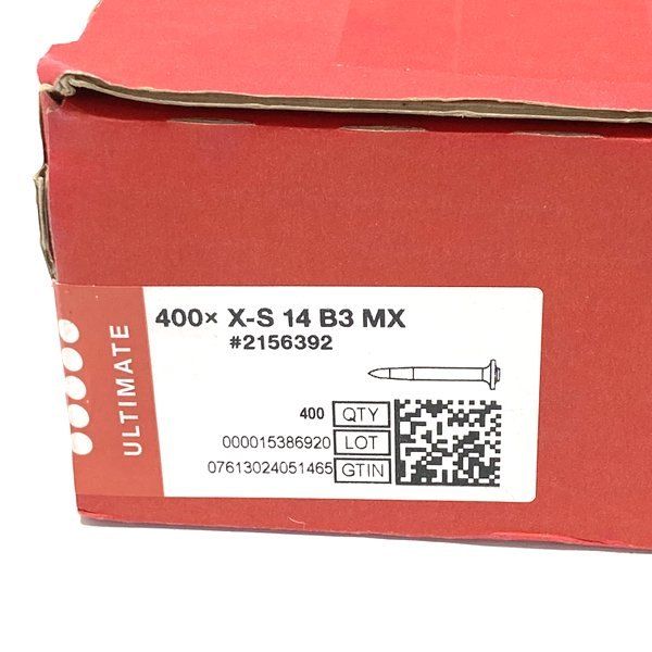 HILTI ヒルティ BX3用ピン 連発 400本入り 鋼材14mm 400× X-S 14 B3 MX 