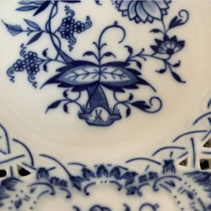 マイセン ブルーオニオン メッシュ プレート 29㎝　透かし　|2240| マイセン ブルーオニオン メッシュ プレート 29㎝ 透かし |