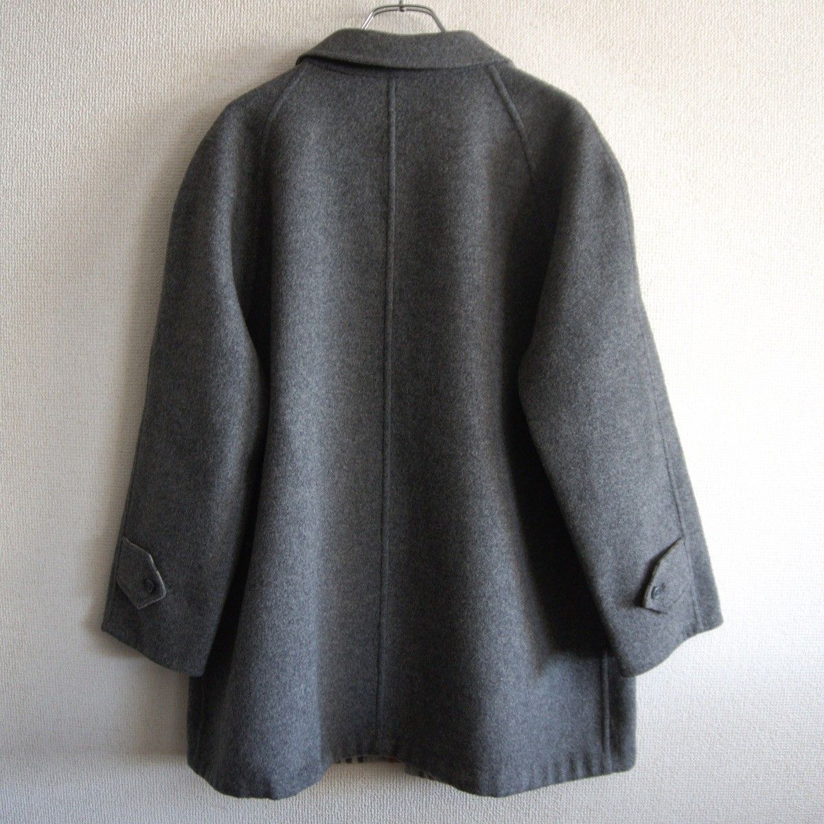 美品】 BURBERRYS 【ウール リバーシブル コート】40 グレー チェック