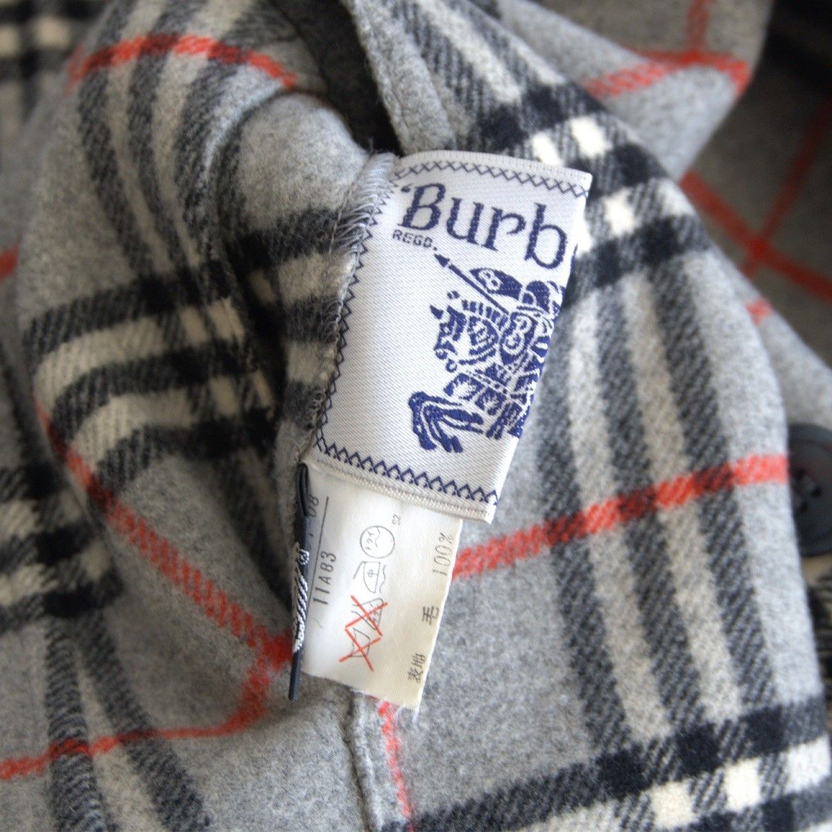 美品】 BURBERRYS 【ウール リバーシブル コート】40 グレー チェック