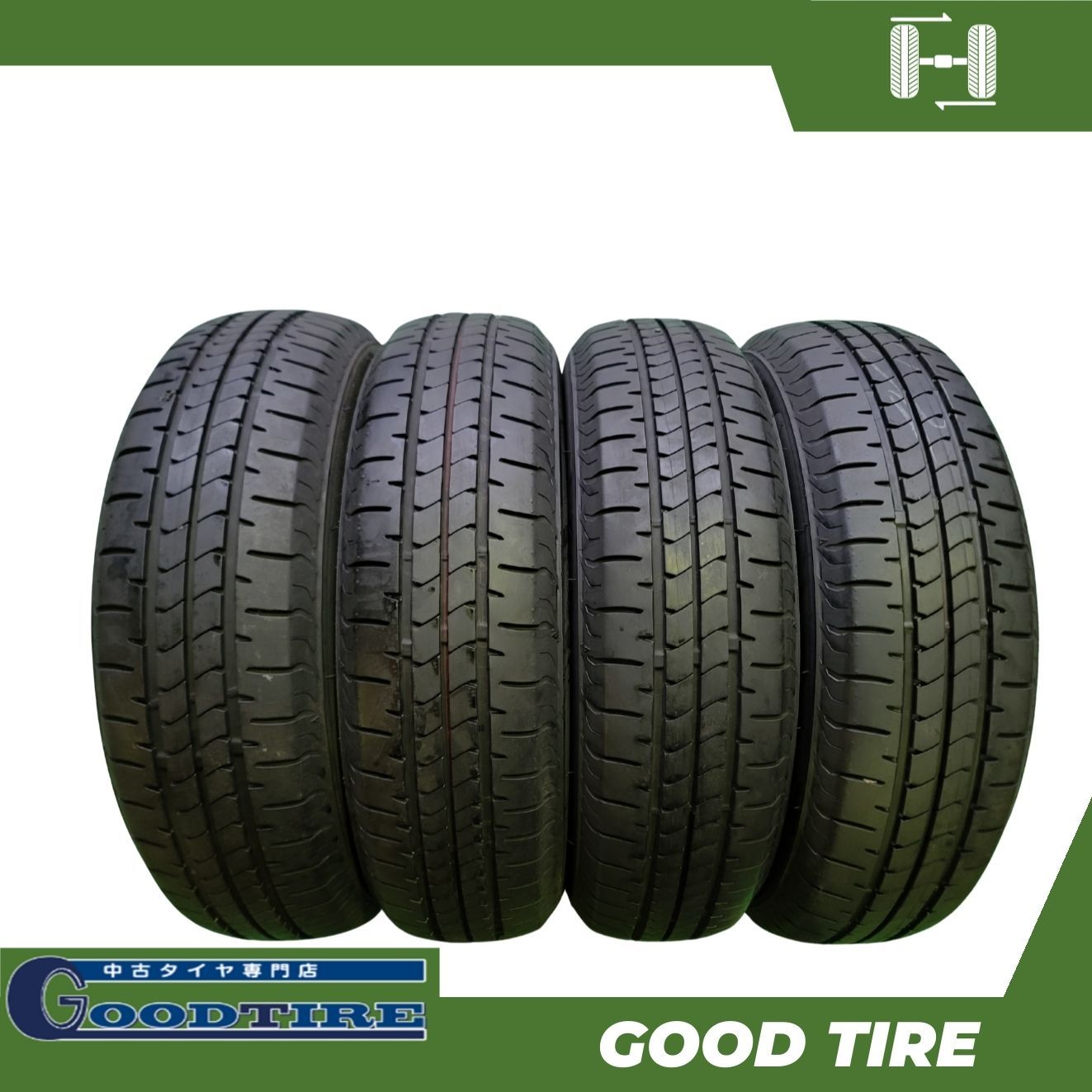 155/65R14 ブリヂストン NEWNO 2022年製 4本 夏用 8分山 中古タイヤ 