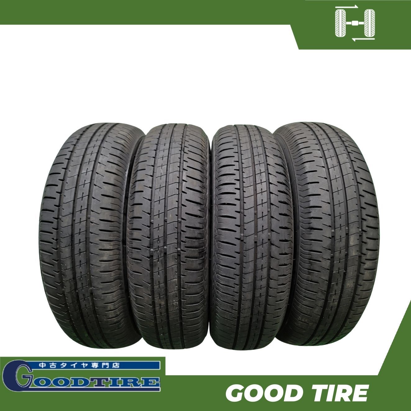 155|65 R 14 ブリヂストン ECOPIA NH 200 C 2025年×3 2025年製 4本 夏用 7.5分山 8分山 タイヤ Nボックス タント ムーヴ ワゴンR 7351