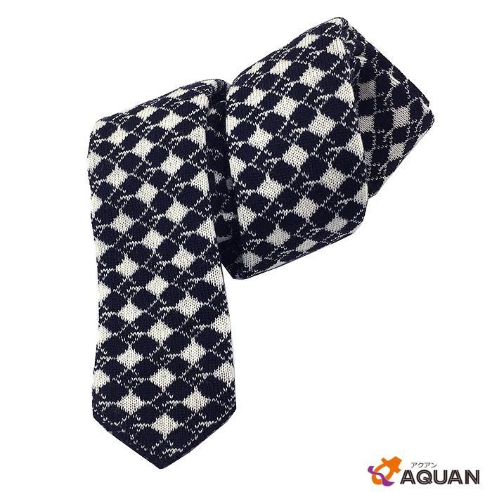 GUCCI グッチ ネクタイ ニットタイ ウール ネイビー 白 Gロゴ メンズ 服飾小物 ♥ aq 2956