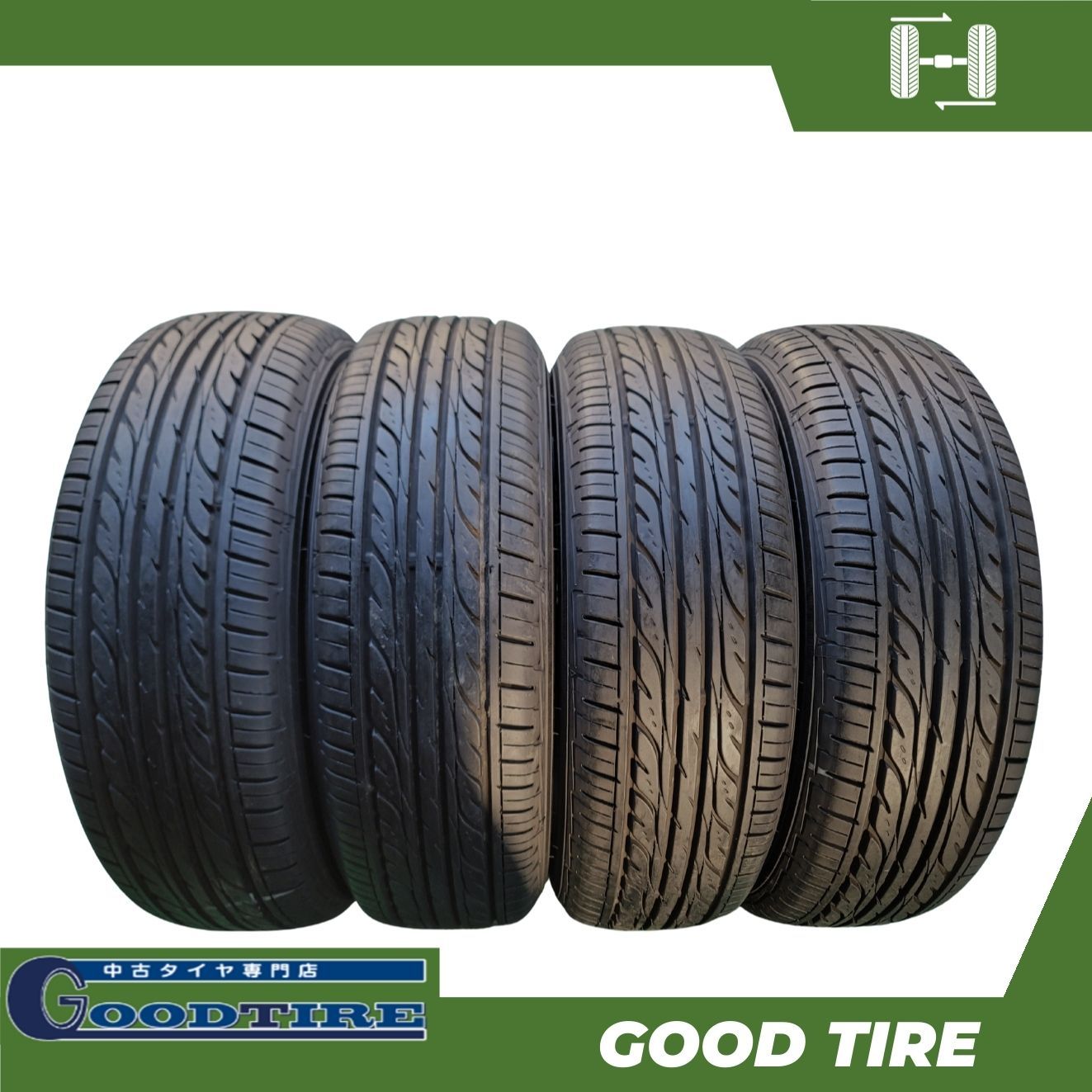 185/65R15 ダンロップ EC202 2022年製 4本 夏用 8.5分山 中古タイヤ 
