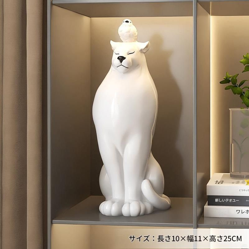 ヒョウの置物 軽量 芸術的な彫刻の床置き 装飾品 リビングルーム 販売オフィス 展示ホール 置物 インテリア置物 インテリア装飾 カラー 動物置物 新築祝い ギフト 贈り物