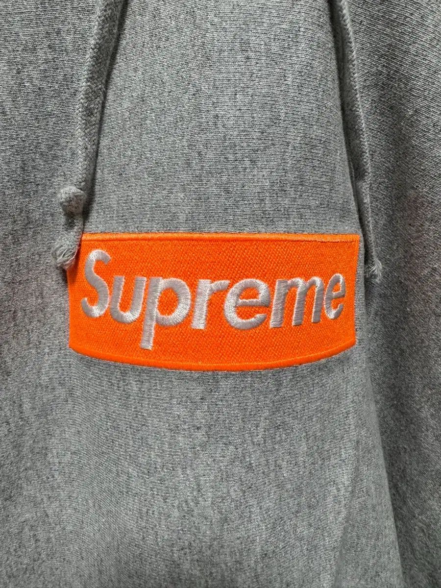 シュプリーム 17 FW ボックスロゴ フーディー グレーオレンジ