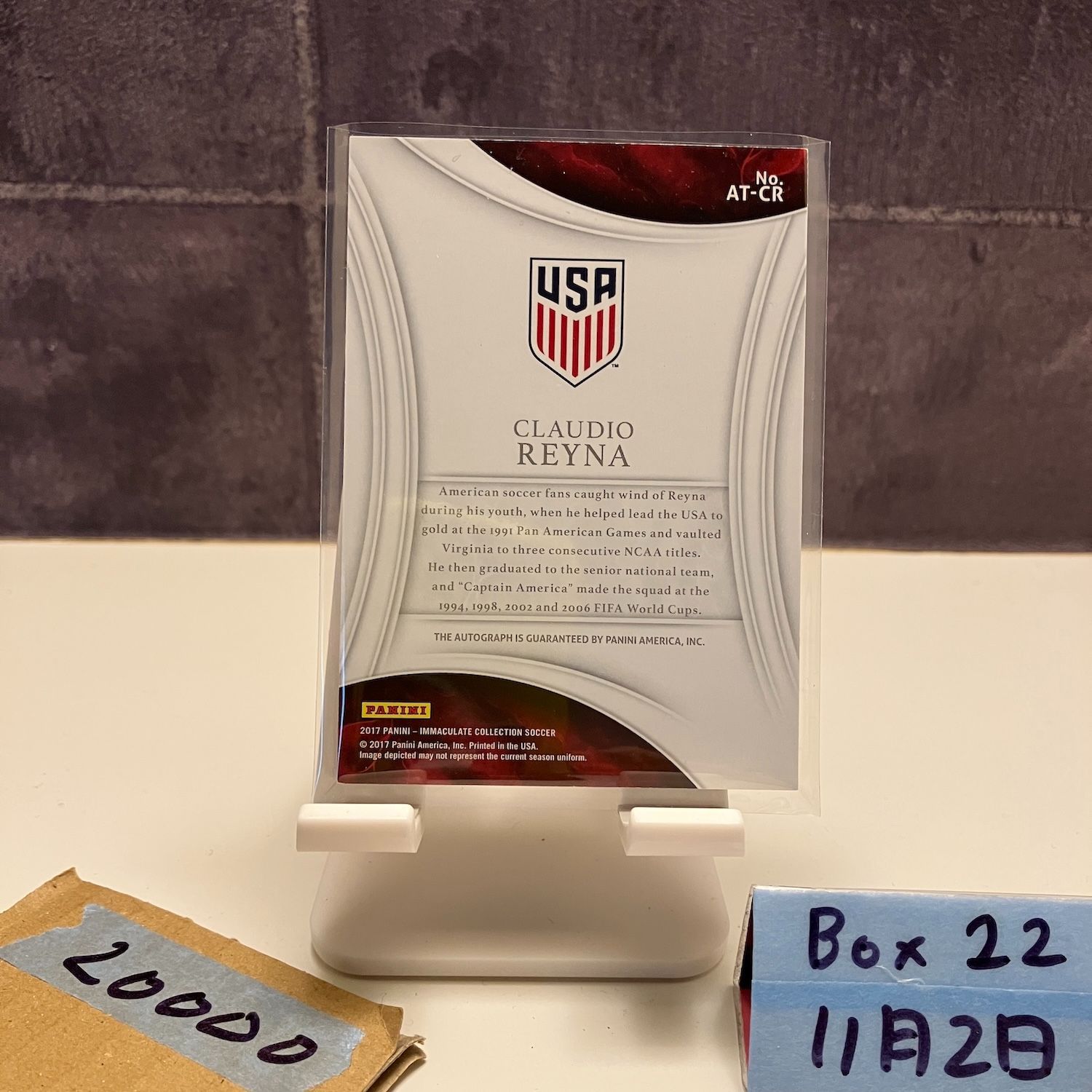 2017 Panini Immaculate Collection Claudio Reyna 95 99 直筆サインカード United States カード