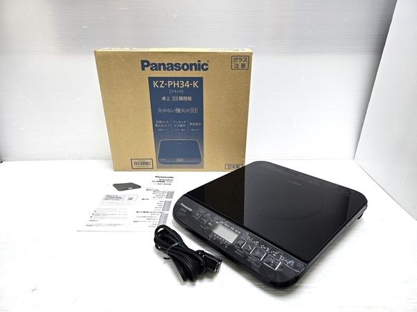品 パナソニック Panasonic 卓上 IH調理器 IHクッキングヒーター KZ-PH 34-K 製 ブラック ○YR-19689○