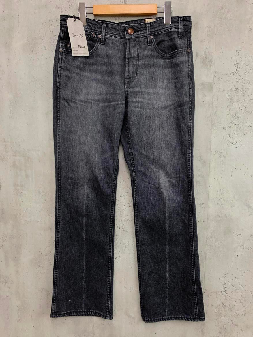 Yanuk ヤヌーク Ｆｌａｒｅ フ デニムパンツ size 32 オールドブラック ◎メンズ