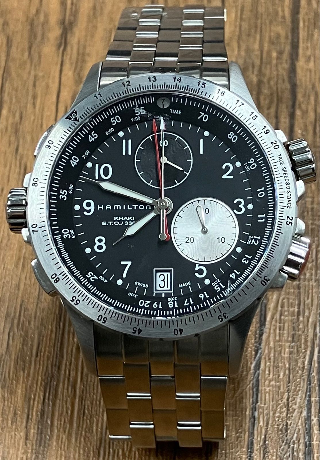T 261 ハミルトン カーキ アビエーション ETO H 776120 ブラック シルバー 稼働品