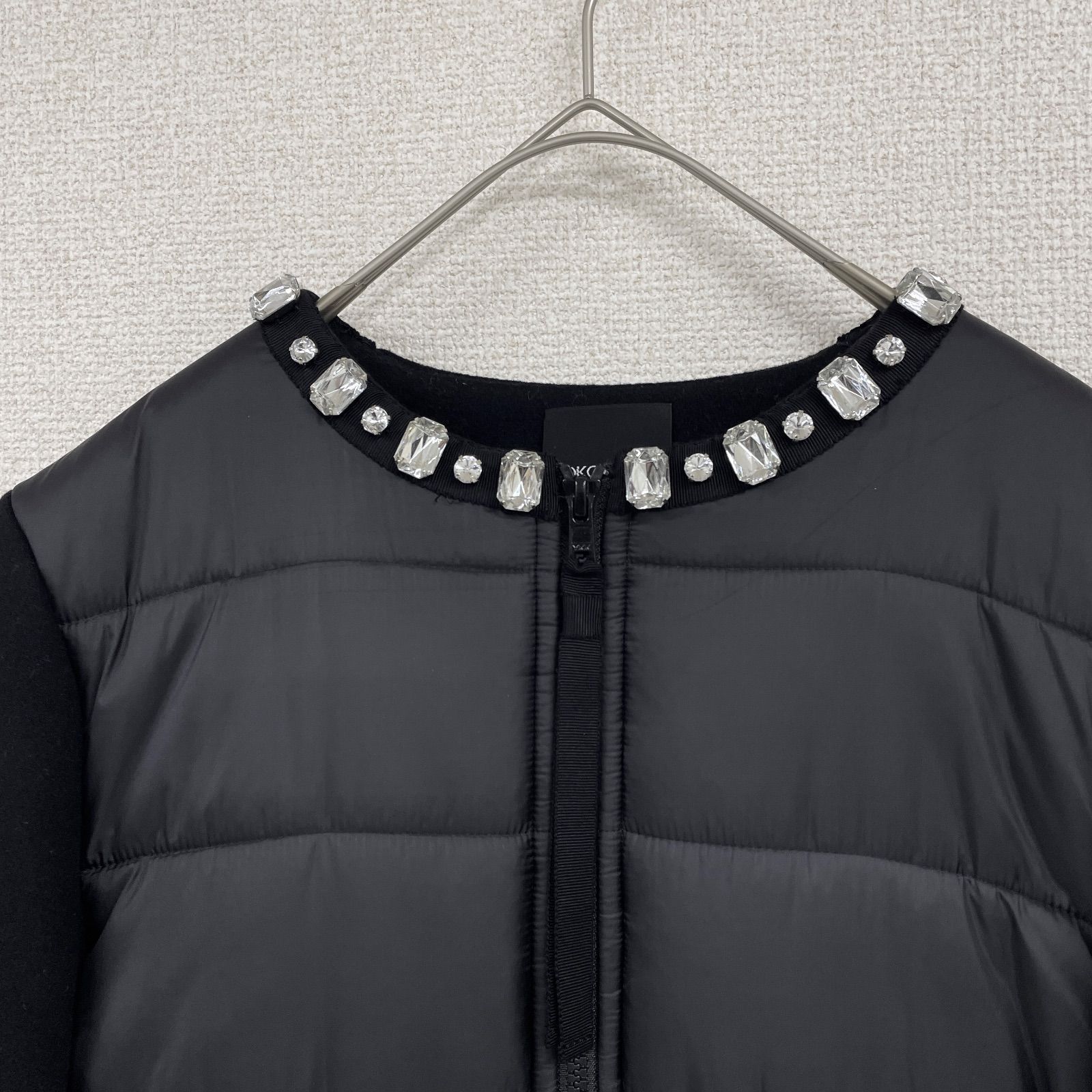 YOKOCHAN ヨーコチャン ノーカラージャケット ビジュー ペプラム