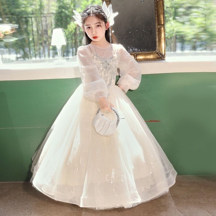 子供ドレス 発表会 ピアノ ドレス フォーマル キッズ チュールワンピース ふんわり感 ロングワンピース 女の子 フ ワンピース ジュニア 結婚式