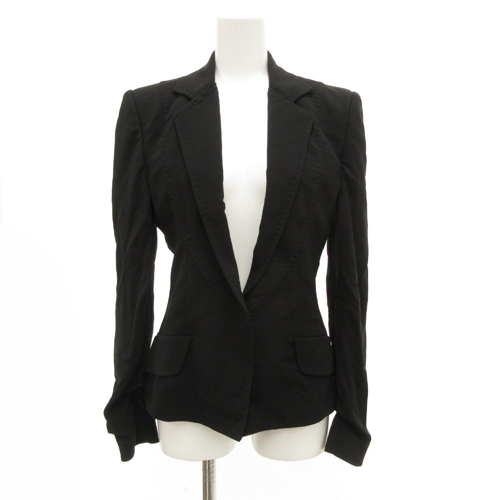 ドルチェ-ガッバーナ ドルガバ DOLCE-GABBANA テーラードジャケットカジュアル ストレッチ ノッチドラペル 40 黒 ブラック |JS GY 50