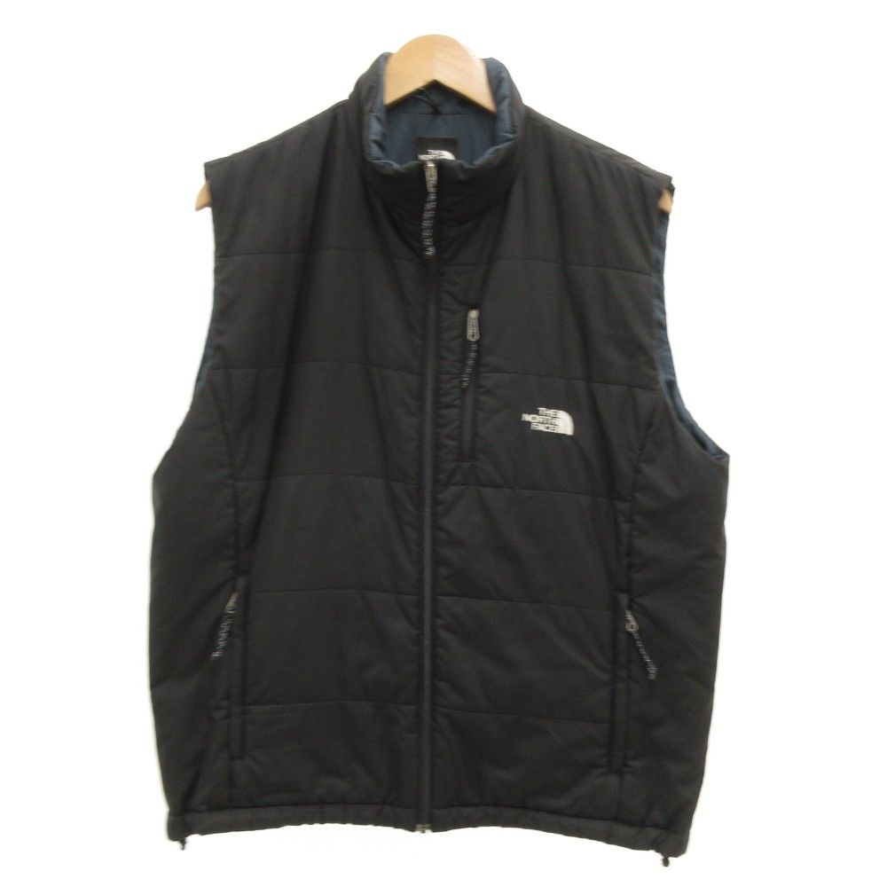 ザノースフェイス THE NORTH FACE 中綿ベスト ジャケット ジップアップ ロゴ刺繍 LL 黒 ブラック NY 17101 |JS GY 50