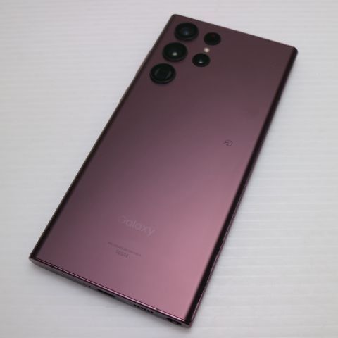 良品中古 Galaxy S22 Ultra SCG14 バーガンディ スマホ 白ロム 中古
