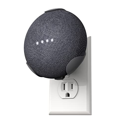 PowerClip コンセントマウント Google Nest Mini チャコール 用 スピーカーウォールハブ 第2世代Google Smart Homeデバイス用 省スペース コンセント1つだけ使用 Miniスピーカーの取り付けmm