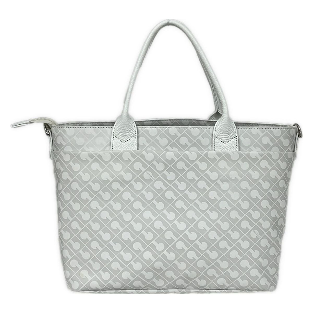 GHERARDINI グレー ハンドバッグ 中型 GHERARDINI(ゲラルディーニ) ハンドバッグ美品 - 白×ライトグレー