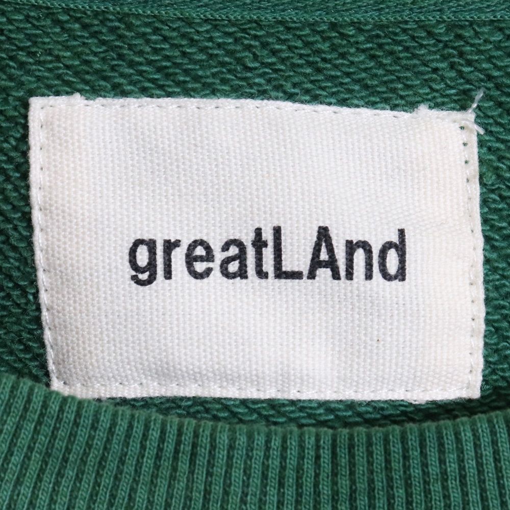 GREATLAND ORIGINAL CLUNKERS CREW NECK SWEAT SHIRT Lサイズ グリーン