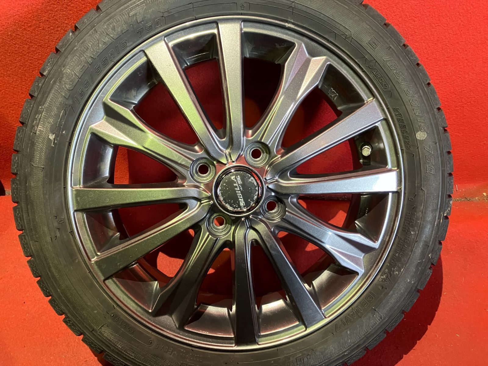 スタッドレスタイヤホイールセット 165|55 R 15 ICE NAVI 7 x 4.5 45 100|4 H 社外 シビラ 4本SET