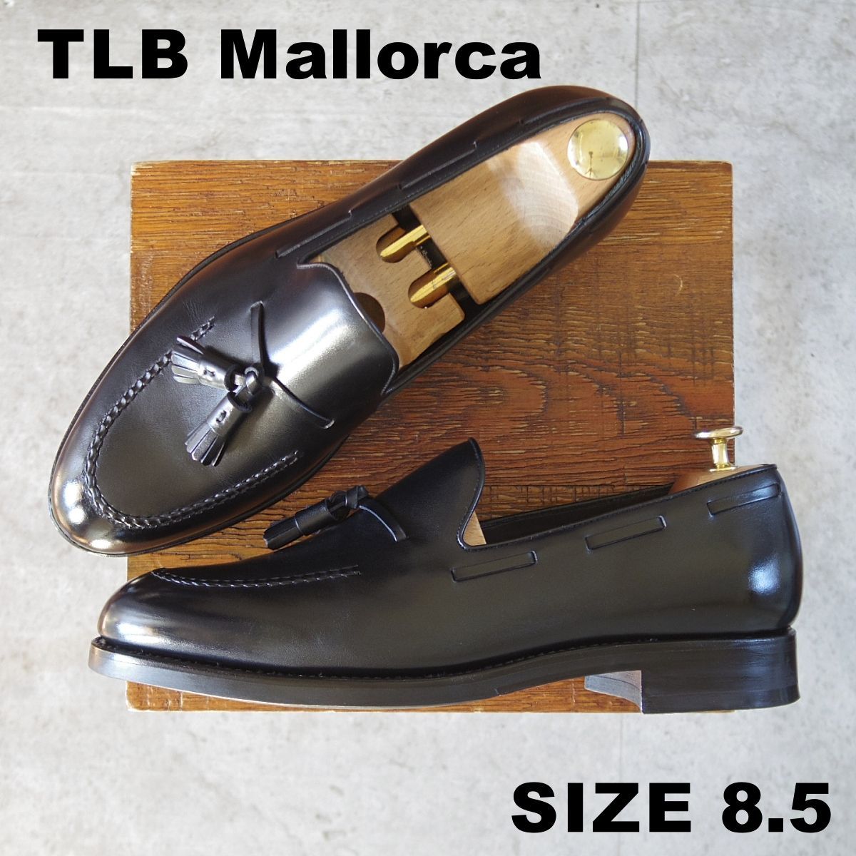 TLB Mallorca|ティーエルビー SIZE 8.5 定価￥82 500- タッセルローファー|656 JONESラスト|カーフ|黒|メンズ o 310