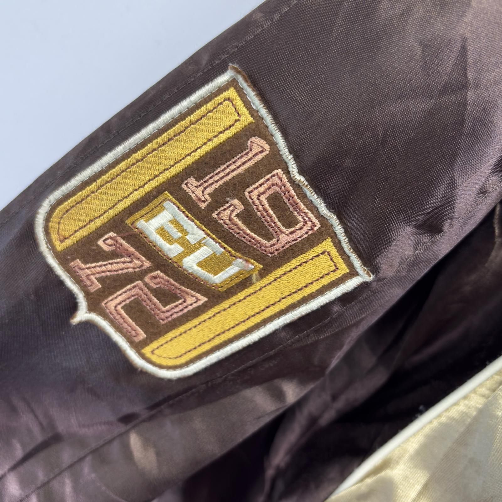 古着 エコー ECKO スタジャン ナイロン 大きいサイズ フルジップ