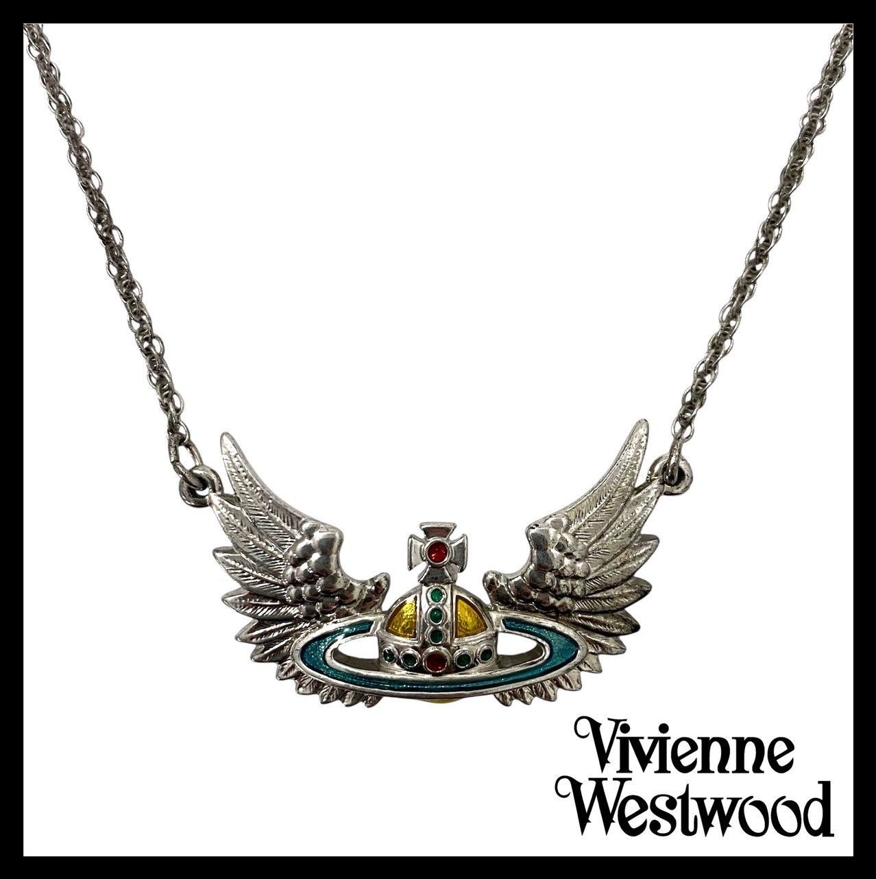 Y Vivienne Westwood ウイングオーブ ネックレス シルバーカラー 翼 羽根 ペンダント ヴィヴィアンウエストウッド a
