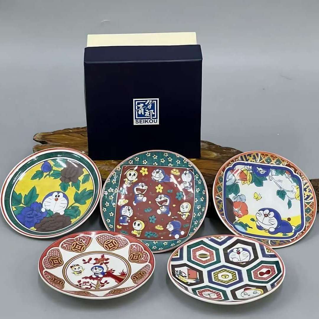 ♥ 九谷焼 ドラえもん そばちょこ 12 cm 皿 セット wan 133