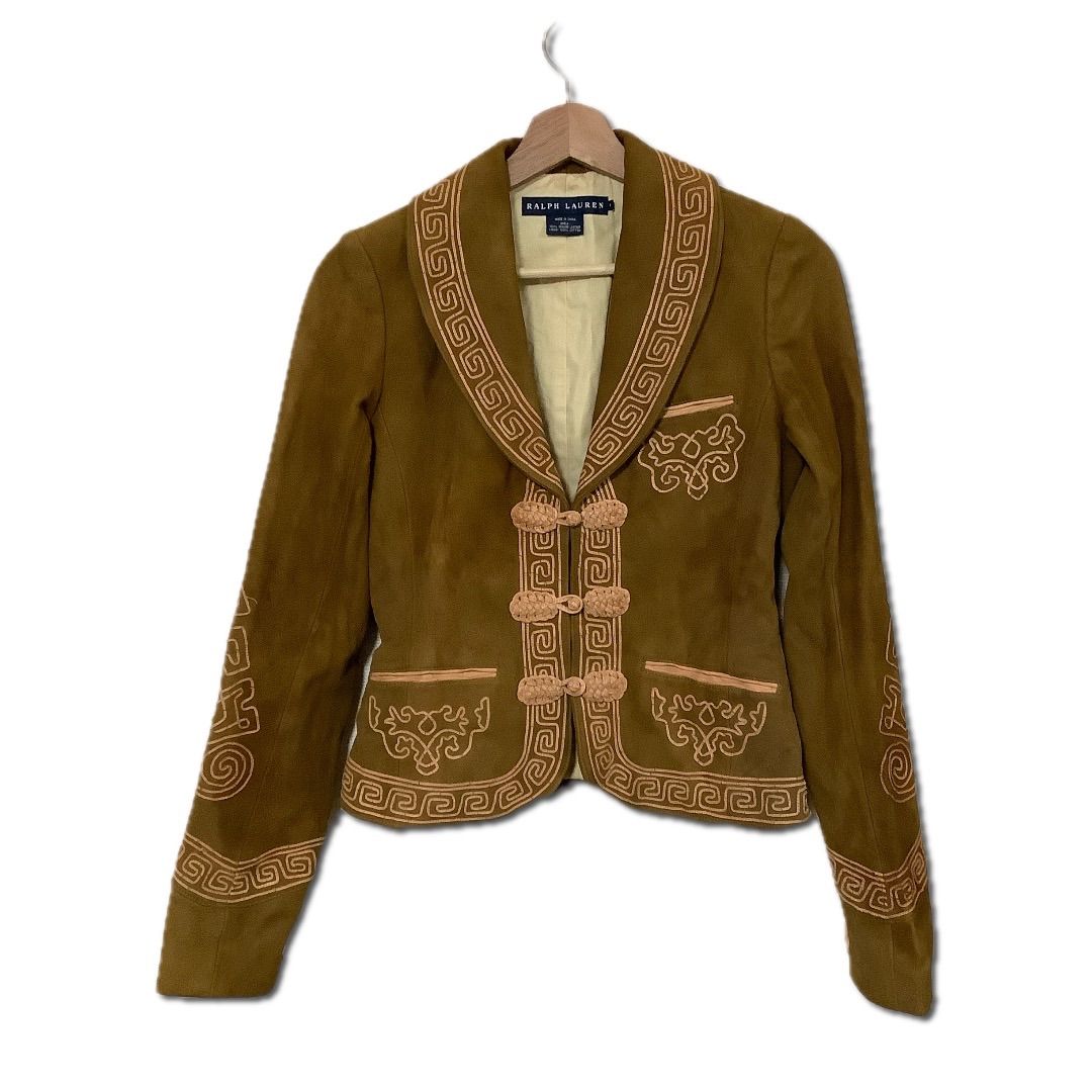 RALPH LAUREN ラルフローレン スウェードジャケット レザージャケット ブラウン セレクト レディース ウエスタンウェア ビンテージ カジュアル 4 K-73
