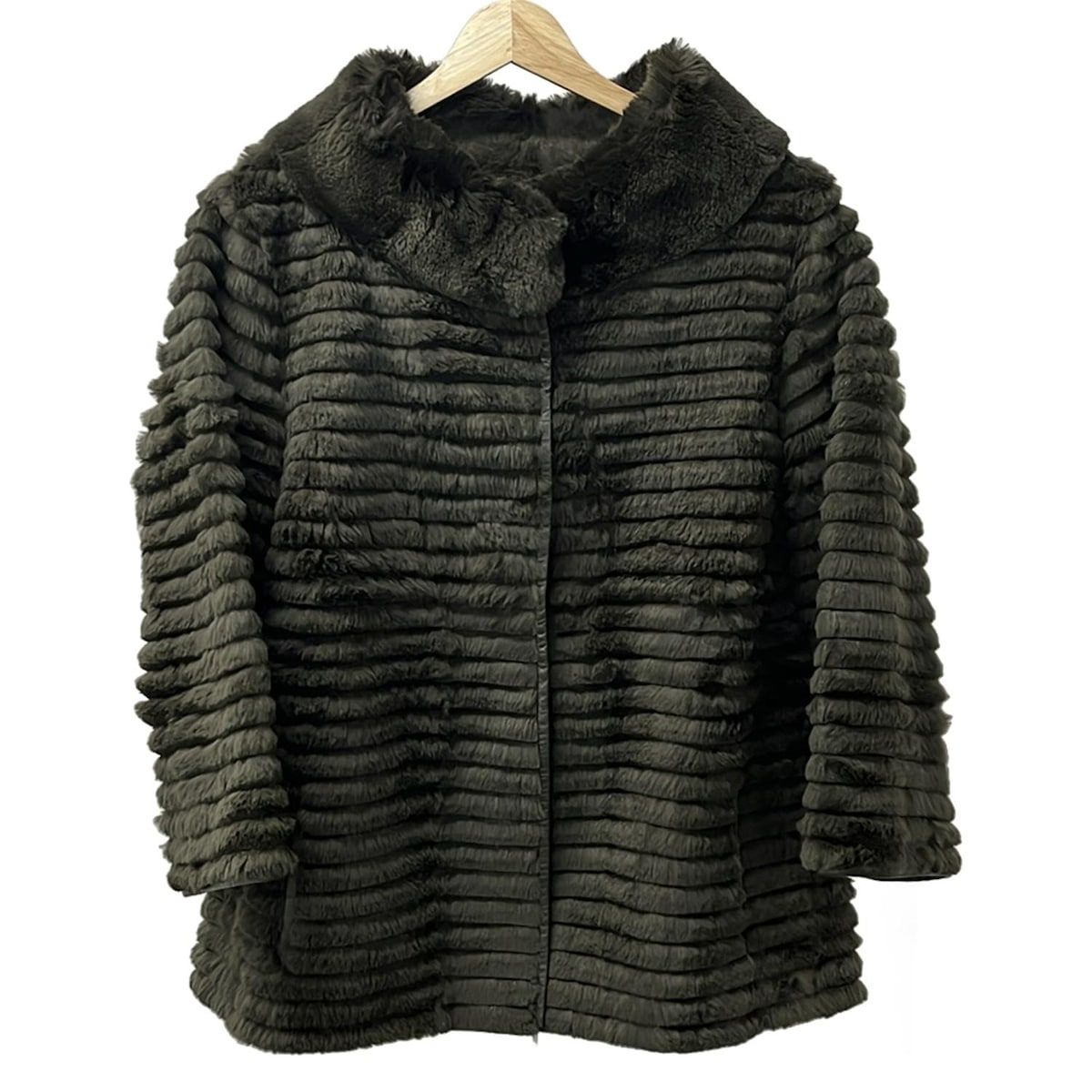 ARBORENTE アルボレンテ コート サイズM〜L レディース ダークグレー カーキ 長袖 ラビット ラパン 冬